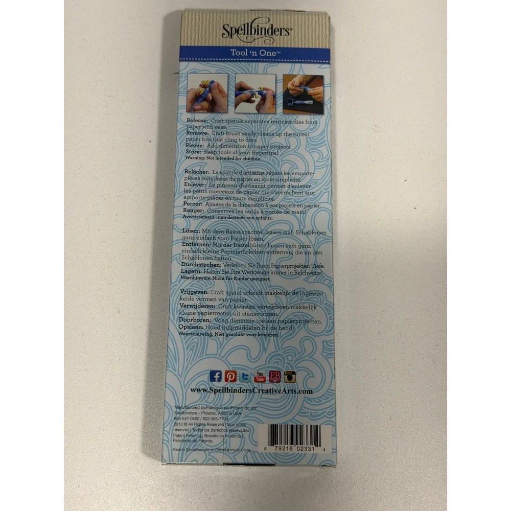 Spellbinders Tool n One T-001 Multi Purpose Craft Tool for Intricate Dies Blue